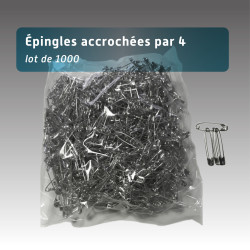 Épingles à nourrice attachées par 4 lot 1000 au total - 250*4